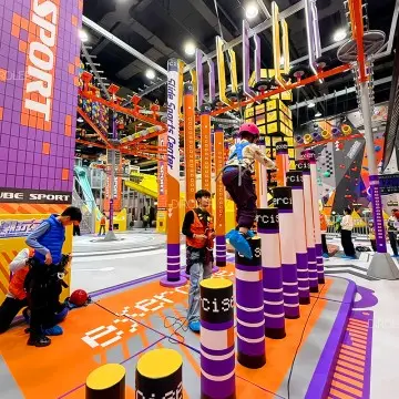 Modern Trendy Play Indoor Park, Custom‑Designed 360° Bicycle Plum Blossom Piles & Indoor Amusement Facilities