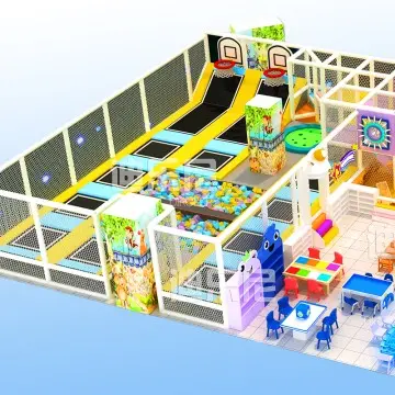 Dirolep ParK Trampoline park Kids Indoor Soft Play Park Indoor Playground Set Children Games Area Equipment with Super Climber by Cheer Amusement