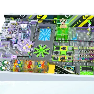 CE Certified Indoor Amusement Equipment Factory, Custom Mario Course Ninja Obstacles Ball Pit for Trendy Play Centers