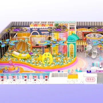  Commercial Morandi Indoor Playground Design Integrating Slide Trampoline Ninja Course and Rock Climbing