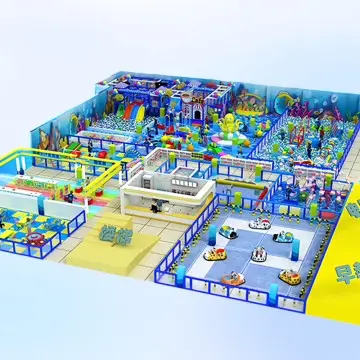 Ocean Themed Children Indoor Playground Premium Soft Play Blue Ocean With Indoor Trampoline