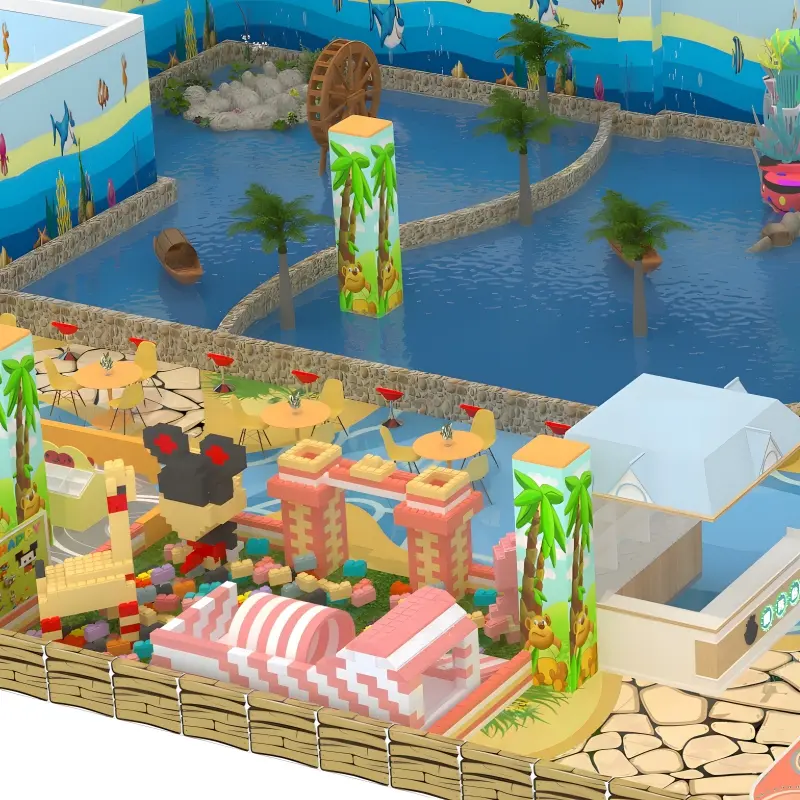 Indoor children's playground equipment made of organic materials