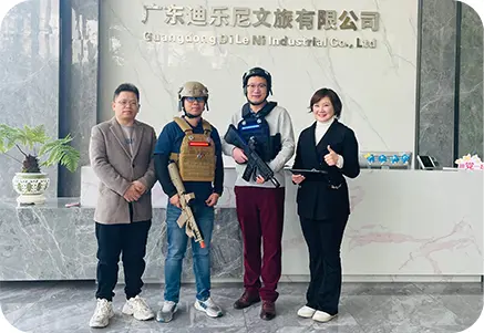 Indonesian clients come to Guangdong Dileni Company in China to sign a contract for a children's playground