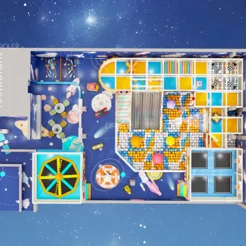 Dirolep Park Space Themed  Indoor Playground with Water Play Elements Dry Water Play System No Leak Safe Play for Kids Fun