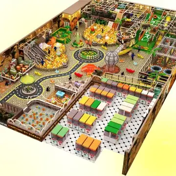 Jungle Themed  Indoor Jungle Gym Customized Themed Park Amusement Play Indoor Playground With Trampoline Park Climbing Wall