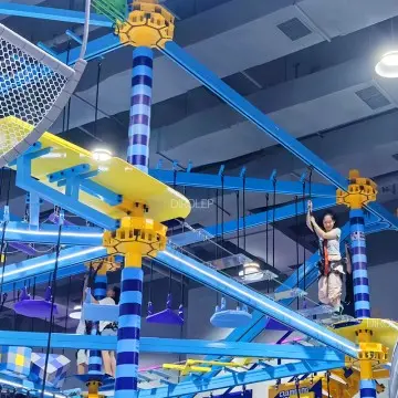 Trendy Play Adventure Park Equipment, Custom High‑Altitude Expansion 360‑Degree Bicycle Plum Blossom Piles for Indoor Venues