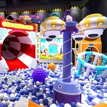 Dirolep Park Space Themed  Kids Indoor Playground Amusement Park Equipment with LED Slides Customized Set6