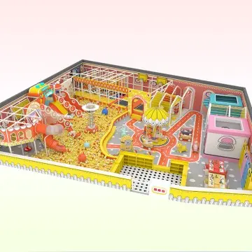 Dirolep ParK Macaroon Themed Kids Play Area Kids Wood and Steel European Standard Indoor Playground for Children Play Indoor Playground Design