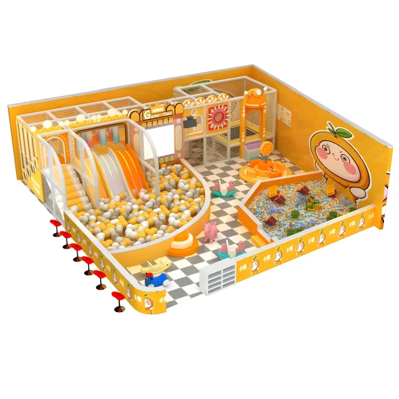 Cute cartoon style indoor children's playground equipment