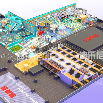 Dirolep ParK Trampoline park Indoor Playground Jumping Park Commerical Trampoline Park Equipment with Air Coaster, Foam Pit, Ninja Course, Ball Pool
