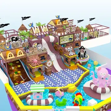 Ocean Themed kids soft play equipment for amusement park support customization Free Design Soft Play Blue Ocean Kids Indoor Playground With Indoor Trampoline