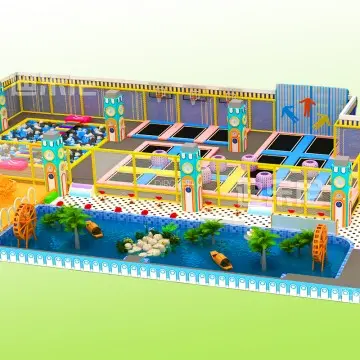 Dirolep ParK Trampoline park Children's Attractive Modular Playground With Fibeiglass Slide Kids Amusement Park Steel and Metal Steel Structure