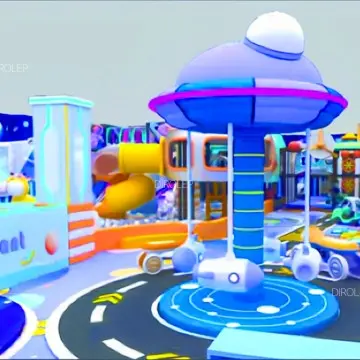 Dirolep Park Space Themed High Quality Kids Space Theme Indoor Playground with Big Slides for Sale Indoor Park Indoor Children Soft Play Equipment
