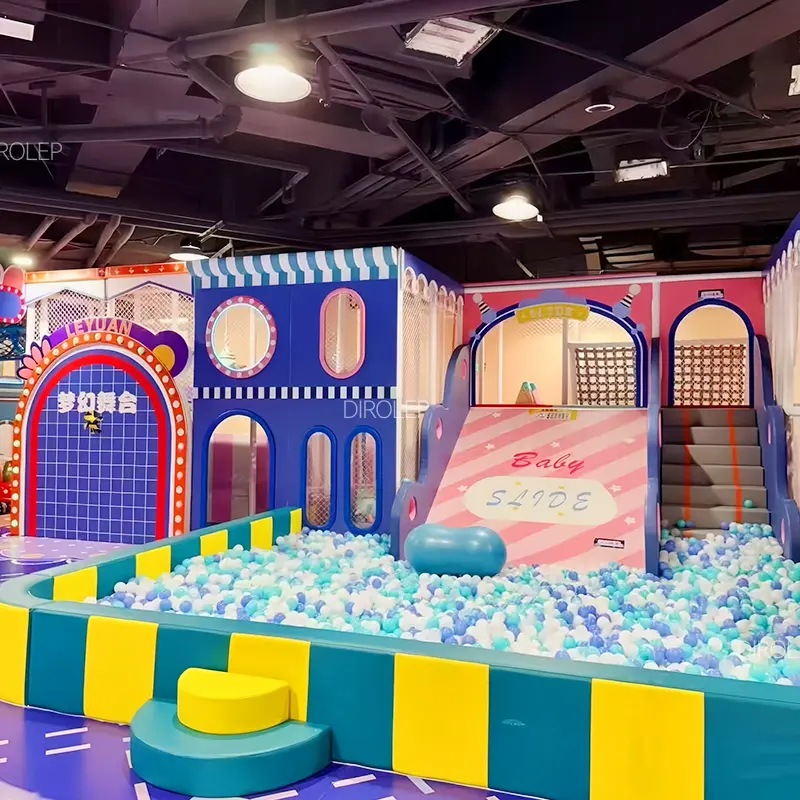 Morandi Themed soft play equipment for amusement park support customization indoor playground slide