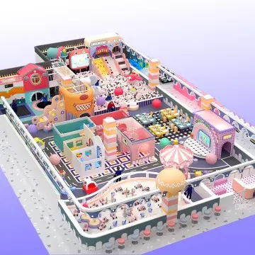 Dirolep Park Morandi Themed Eco-Friendly Indoor Playground Equipment for Kids Wooden Material for Shopping Mall Indoor Play Centers