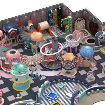 Swing and slide combination for children's indoor playground