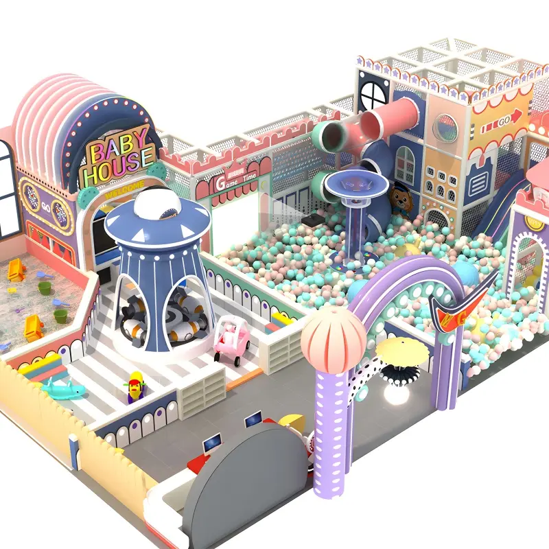 Indoor Children's Playground Slide and Trampoline Equipment Direct Sales from Dileni Factory