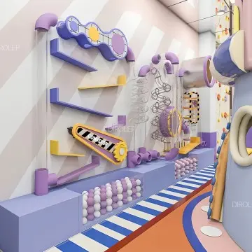 Wall Balls Machine free Design Amusement Parks Premium Soft Play Blue Ocean Kids Indoor Playground With Indoor Trampoline commercial Playground kids