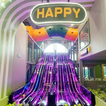 Diversified immersive themed playground with Morandi color matching, combining physical play courses and intellectual puzzle handmade education for kids