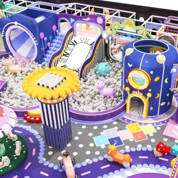 Top Morandi Theme Indoor Playground Equipment Factory, Complete Set with 360° Bicycle Plum Blossom Pile Mario Obstacle Course