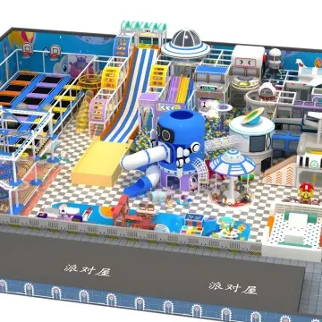Fashionable large slide trampoline indoor kids playground equipment