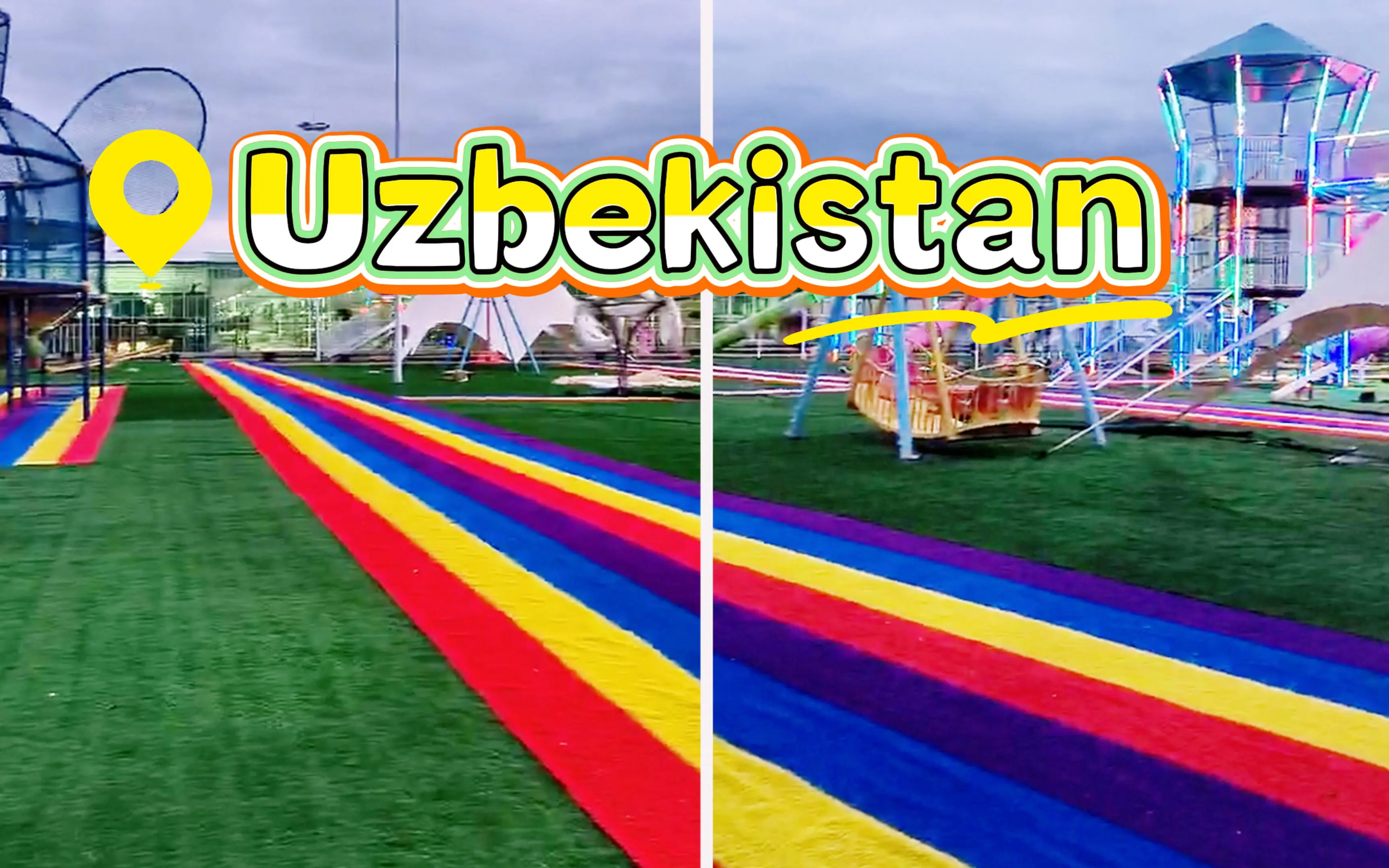 DIROLEP PARK 's outdoor playground installation in Uzbekistan is nearing completion.