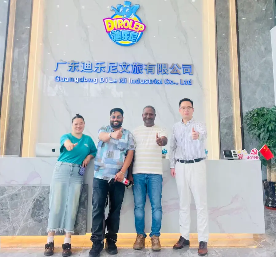Welcome Indian client to visit Dirolep, The indoor children's playground equipment factory.