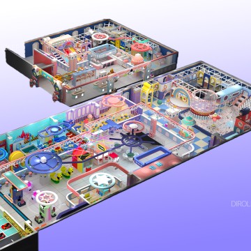 Dirolep Park Morandi Themed Free Design Amusement Parks Premium Soft Play Blue Ocean Kids Indoor Playground With Indoor Trampoline