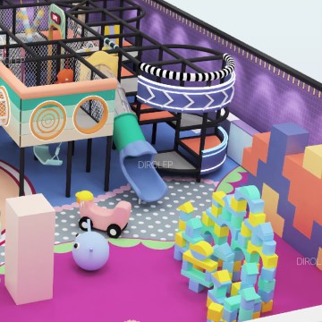 Morandi Themed  TUV Certified Family Play Center Customized Indoor Playground Equipment Castle for Kids 3-12 Age Park Customized Theme