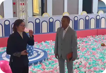 Bangladeshi client visits Dileni in China to sign indoor children's playground equipment contract