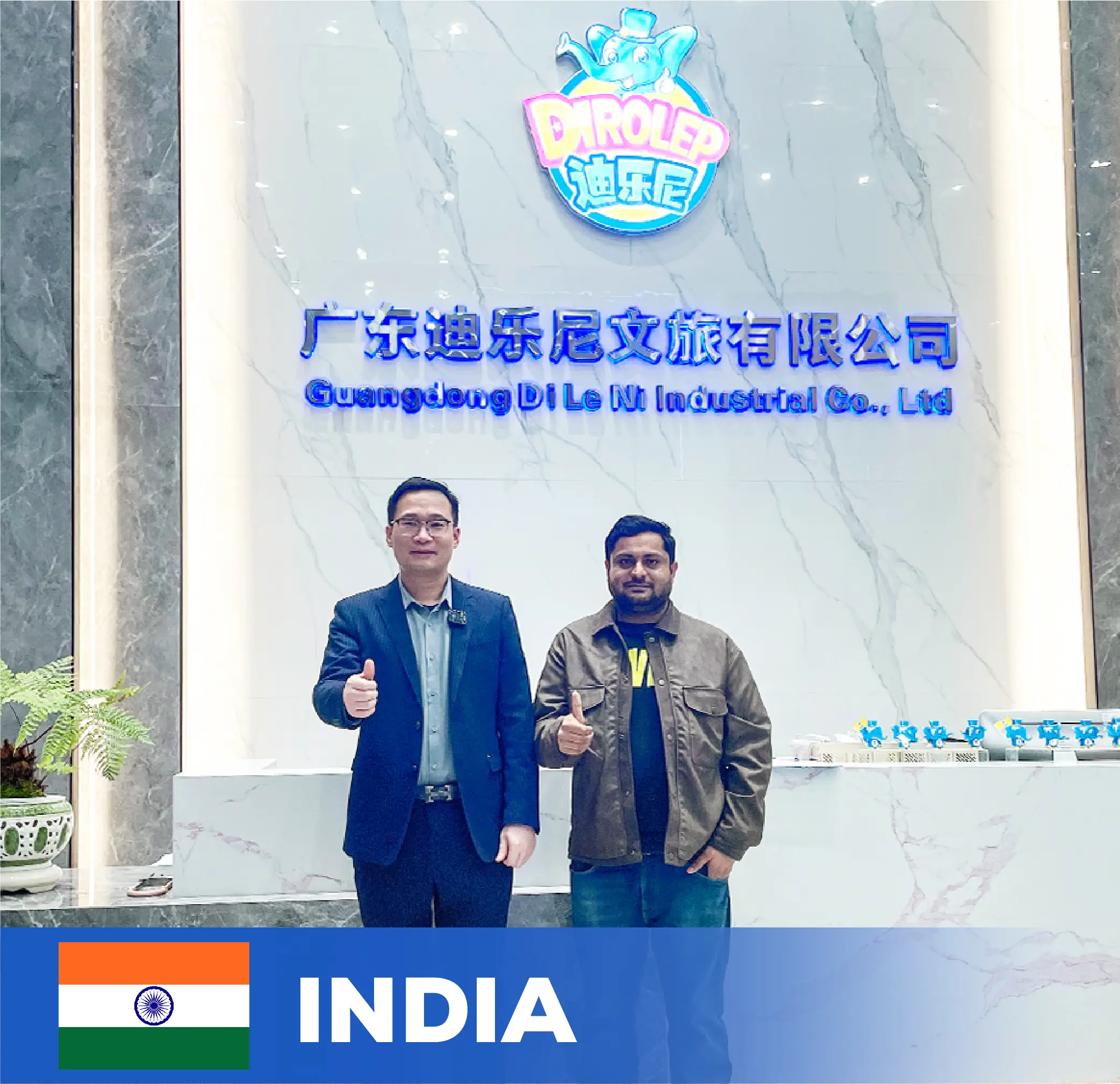 India client visits Dirolep in China to sign indoor children's playground equipment contract